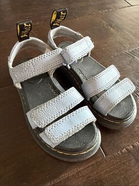 Dr. Martens Light Blue Kalie’s J  Kids Sandals with Black Sole Velcro. Size 11